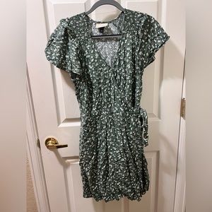Wrap Floral Dress With Pockets